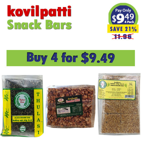 Buy any four kovilpatti snack bars for Just $9.49