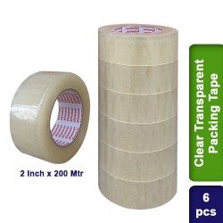 6pcs Clear Transparent Packing Packaging Self Adhesive Tape 2 inch 200m