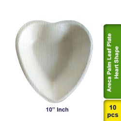 Food Lunch Dinner Plates-Eco Friendly Areca Palm Leaf-10 inch Heart Shape-25pcs
