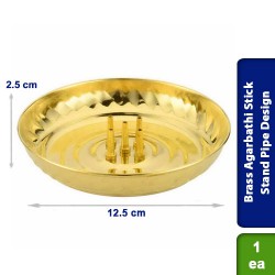 Brass Agarbathi Incense Stick Stand Pipe Design Attached with Plate
