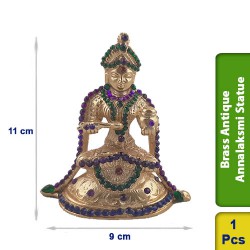 Brass Antique Annalaksmi Sitting Statue figurine Hindu BS120