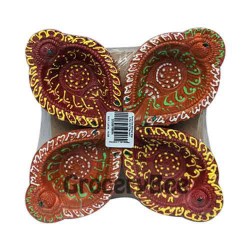 Colourful Diya Tray Without Wax 6351