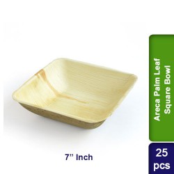 Food Lunch Bowl-Eco Friendly Bio Degradable Areca Palm Leaf-7 inch Square-25pcs