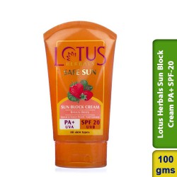 Lotus Herbals Safe Sun Sun Block Breezy Berry Cream SPF-20 100g