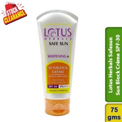 Lotus Herbals Safesun Sun Block Creme SPF-30 75g Clearance Sale