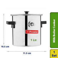 Premier Milk Boiler Cooker Double Wall with Whistle and Funnel 1Ltr