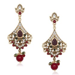 The99Jewel Kundan Stone Dangler Earring Maroon