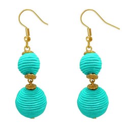 Tip Top Fashions Blue Thread Gold Plated Dangler Earrings 1