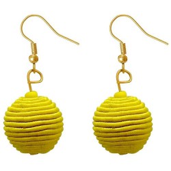 Tip Top Fashions Yellow Thread Dangler Earrings