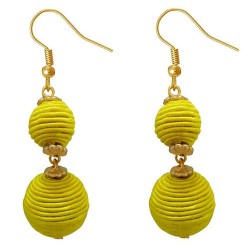 Tip Top Fashions Yellow Thread Gold Plated Dangler Earrings 1