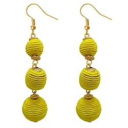 Tip Top Fashions Yellow Thread Gold Plated Dangler Earrings 2